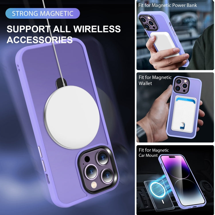 For iPhone 12 Pro MagSafe Holder Skin-feel PC Hybrid TPU Phone Case(Purple) - iPhone 12 / 12 Pro Cases by buy2fix | Online Shopping UK | buy2fix