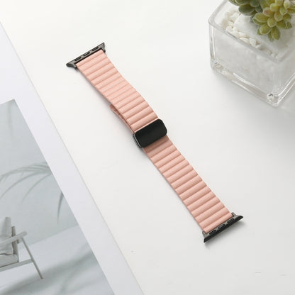 For Apple Watch Series 9 41mm Water Ripple Magnetic Folding Buckle Watch Band, Style: Bold Version(Pink) - Watch Bands by buy2fix | Online Shopping UK | buy2fix