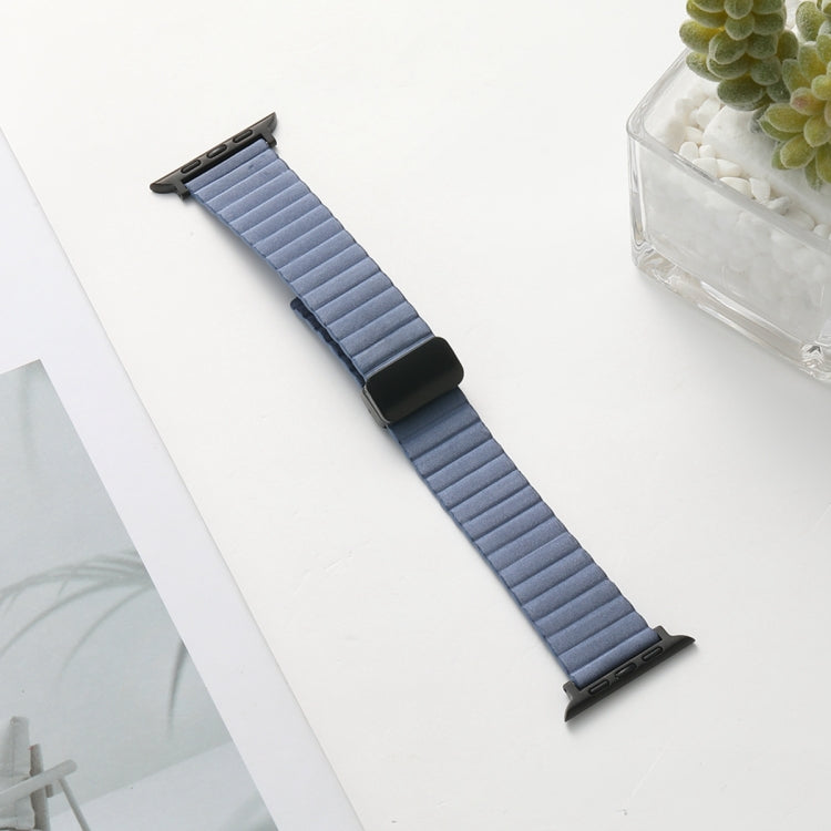 For Apple Watch Series 6 40mm Water Ripple Magnetic Folding Buckle Watch Band, Style: Bold Version(Light Blue) - Watch Bands by buy2fix | Online Shopping UK | buy2fix