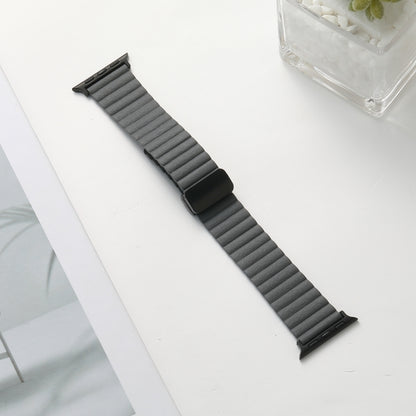 For Apple Watch Series 6 44mm Water Ripple Magnetic Folding Buckle Watch Band, Style: Bold Version(Grey) - Watch Bands by buy2fix | Online Shopping UK | buy2fix