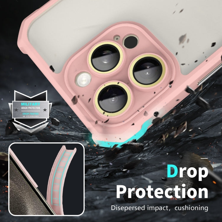 For iPhone 16 Plus Shockproof Acrylic Phone Case with Lens Glass Film(Pink) - iPhone 16 Plus Cases by buy2fix | Online Shopping UK | buy2fix