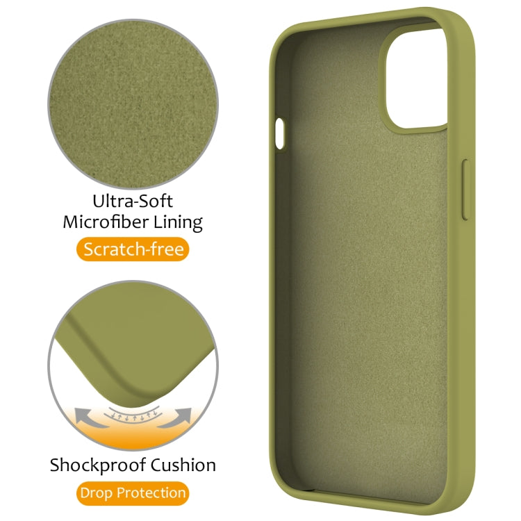 For iPhone 13 MagSafe Magnetic Liquid Silicone Phone Case with Ring Holder(Willow Green) - iPhone 13 Cases by buy2fix | Online Shopping UK | buy2fix