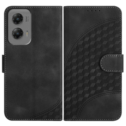 For Motorola Moto G Stylus 5G 2024 YX0060 Elephant Head Embossed Phone Leather Case with Lanyard(Black) - Motorola Cases by buy2fix | Online Shopping UK | buy2fix