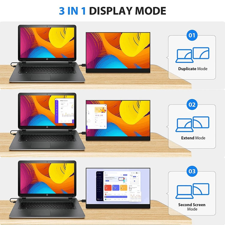 17.3 inch UHD 2560x1440P IPS Screen Portable Monitor(No Charger) - LCD Monitors by buy2fix | Online Shopping UK | buy2fix