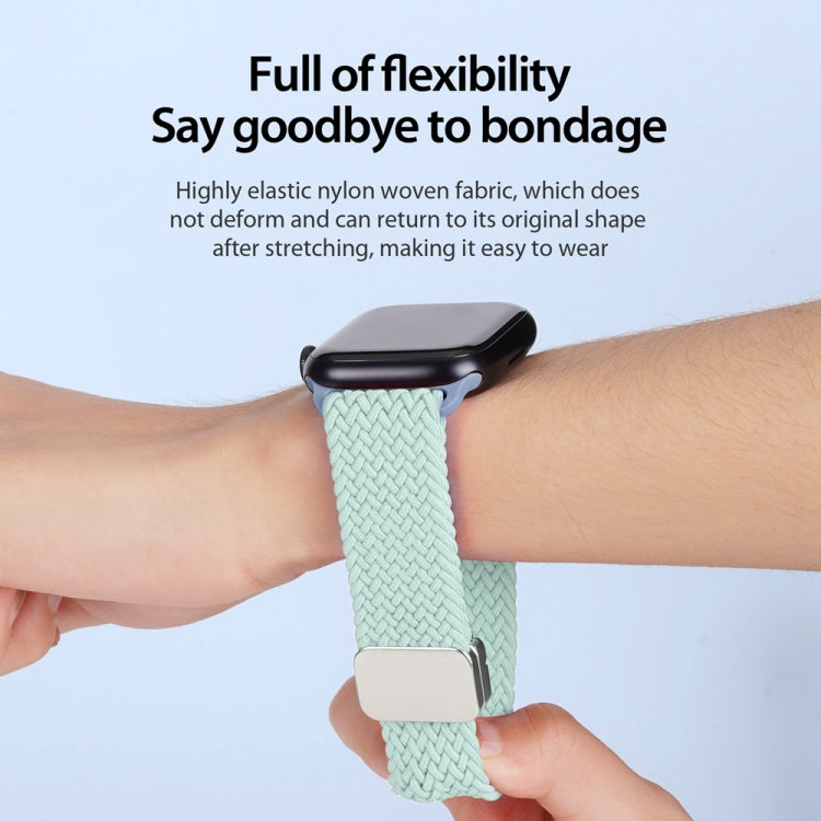 For Apple Watch Series 9 45mm DUX DUCIS Mixture Pro Series Magnetic Buckle Nylon Braid Watch Band(Light Mint) - Watch Bands by DUX DUCIS | Online Shopping UK | buy2fix