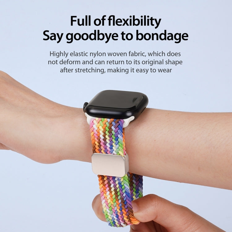 For Apple Watch Series 9 41mm DUX DUCIS Mixture Pro Series Magnetic Buckle Nylon Braid Watch Band(New Rainbow) - Watch Bands by DUX DUCIS | Online Shopping UK | buy2fix