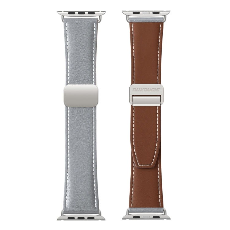 For Apple Watch Series 5 40mm DUX DUCIS YA Series Magnetic Buckle Genuine Leather Watch Band(Grey) - Watch Bands by DUX DUCIS | Online Shopping UK | buy2fix