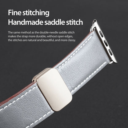 For Apple Watch Series 2 38mm DUX DUCIS YA Series Magnetic Buckle Genuine Leather Watch Band(Grey) - Watch Bands by DUX DUCIS | Online Shopping UK | buy2fix