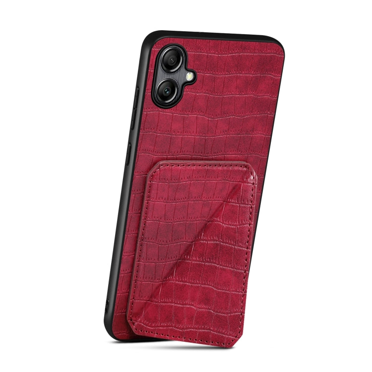 For Samsung Galaxy A14 4G/5G Denior Imitation Crocodile Leather Back Phone Case with Holder(Rose Red) - Galaxy Phone Cases by Denior | Online Shopping UK | buy2fix