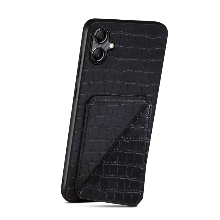 For Samsung Galaxy A70 Denior Imitation Crocodile Leather Back Phone Case with Holder(Black) - Galaxy Phone Cases by Denior | Online Shopping UK | buy2fix