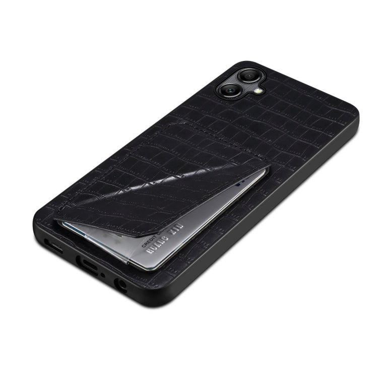 For Samsung Galaxy A70 Denior Imitation Crocodile Leather Back Phone Case with Holder(Black) - Galaxy Phone Cases by Denior | Online Shopping UK | buy2fix