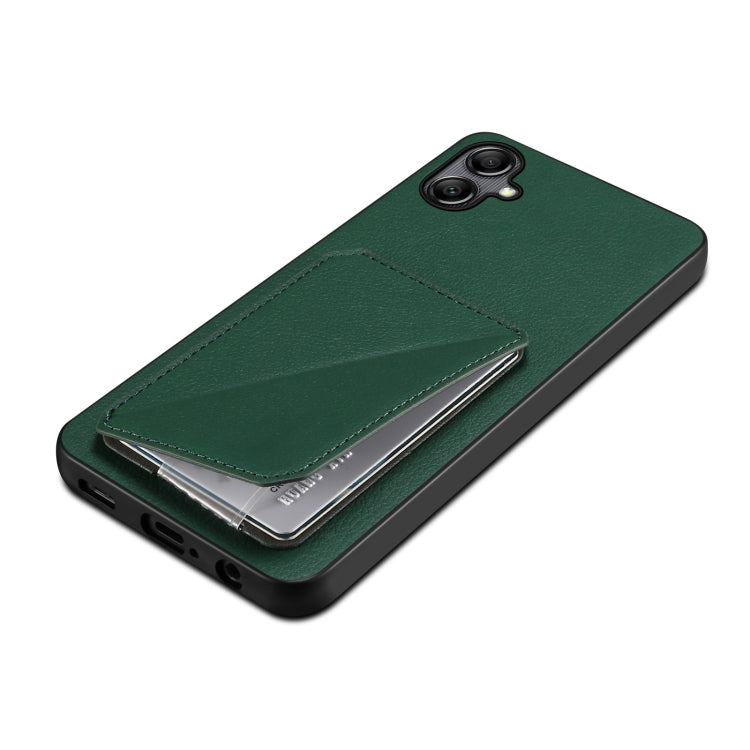 For Samsung Galaxy A70 Denior Imitation Calf Leather Back Phone Case with Holder(Green) - Galaxy Phone Cases by Denior | Online Shopping UK | buy2fix