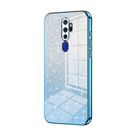 For OPPO A11x / A9 2020 Gradient Glitter Powder Electroplated Phone Case(Blue) - OPPO Cases by buy2fix | Online Shopping UK | buy2fix