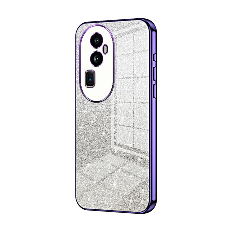 For OPPO Reno10 Pro+ Gradient Glitter Powder Electroplated Phone Case(Purple) - OPPO Cases by buy2fix | Online Shopping UK | buy2fix