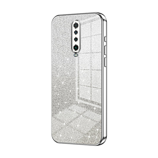 For Xiaomi Redmi K30 / K30 5G Gradient Glitter Powder Electroplated Phone Case(Silver) - Xiaomi Cases by buy2fix | Online Shopping UK | buy2fix