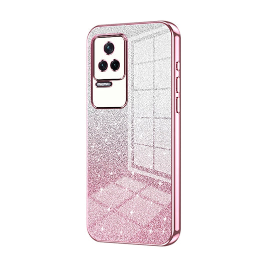 For Xiaomi Redmi K50 / K50 Pro Gradient Glitter Powder Electroplated Phone Case(Pink) - Xiaomi Cases by buy2fix | Online Shopping UK | buy2fix