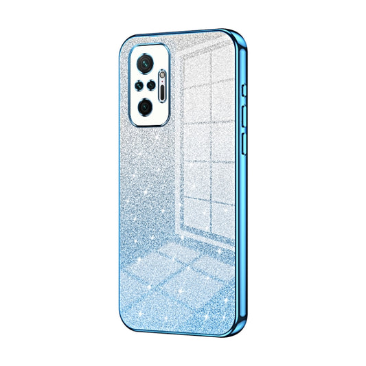 For Xiaomi Redmi Note 10 Pro/10 Pro Max Gradient Glitter Powder Electroplated Phone Case(Blue) - Xiaomi Cases by buy2fix | Online Shopping UK | buy2fix