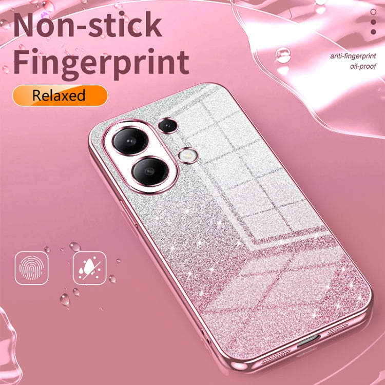 For Xiaomi Redmi Note 13 5G Gradient Glitter Powder Electroplated Phone Case(Gold) - Note 13 Cases by buy2fix | Online Shopping UK | buy2fix