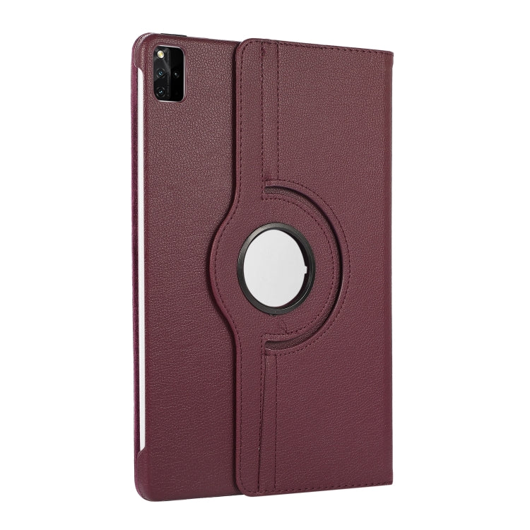 For Lenovo Tab M11 / Xiaoxin Pad 11 2024 360 Degree Rotation Litchi Texture Leather Tablet Case(Purple) - Lenovo by buy2fix | Online Shopping UK | buy2fix