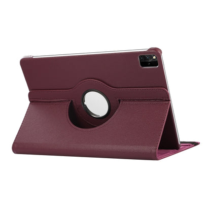 For Lenovo Tab M11 / Xiaoxin Pad 11 2024 360 Degree Rotation Litchi Texture Leather Tablet Case(Purple) - Lenovo by buy2fix | Online Shopping UK | buy2fix