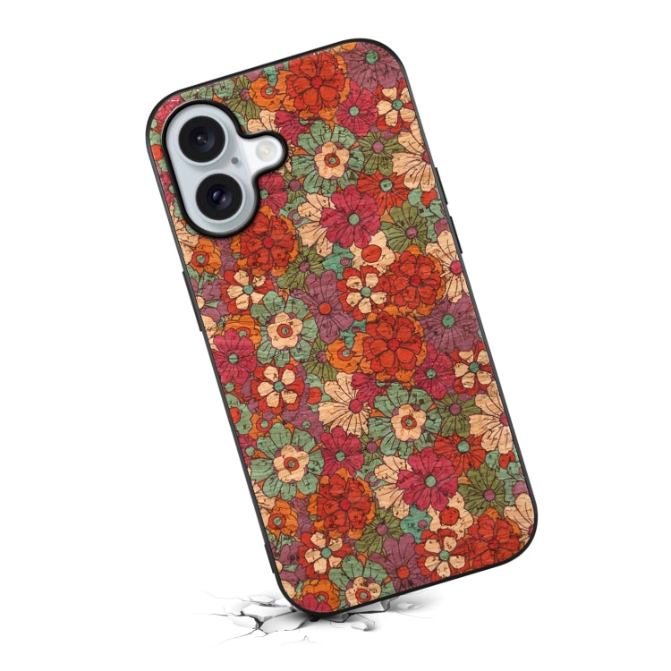 For iPhone 16 Four Seasons Flower Language Series TPU Phone Case(Summer Red) - iPhone 16 Cases by buy2fix | Online Shopping UK | buy2fix