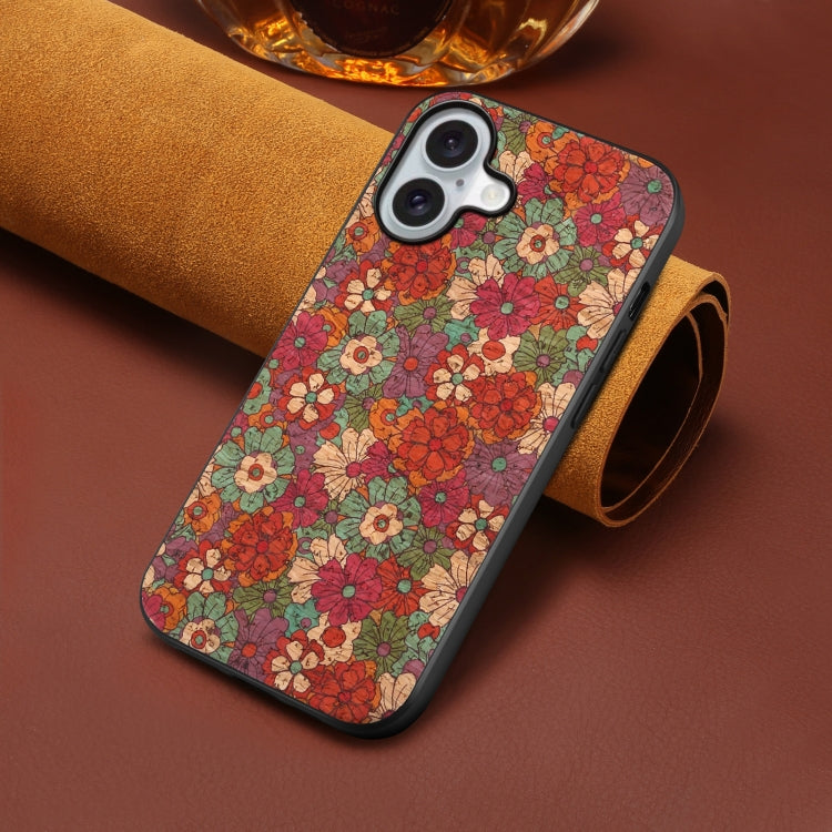 For iPhone 16 Plus Four Seasons Flower Language Series TPU Phone Case(Summer Red) - iPhone 16 Plus Cases by buy2fix | Online Shopping UK | buy2fix