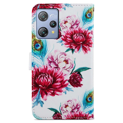 For Blackview A53 Pro Painted Pattern Horizontal Flip Leather Phone Case(Peacock Flower) - More Brand by buy2fix | Online Shopping UK | buy2fix