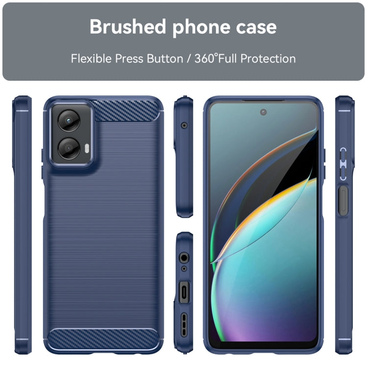 For Motorola Moto G 5G 2024 Brushed Texture Carbon Fiber TPU Phone Case(Blue) - Motorola Cases by buy2fix | Online Shopping UK | buy2fix