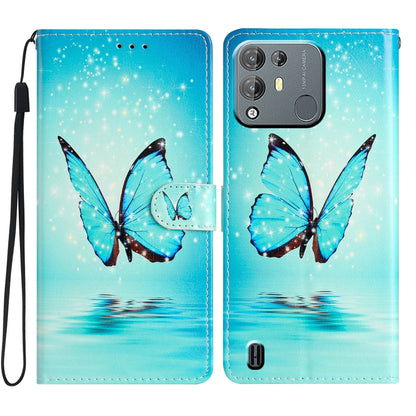 For Blackview A55 Pro Colored Drawing Leather Phone Case(Blue Butterfly) - More Brand by buy2fix | Online Shopping UK | buy2fix