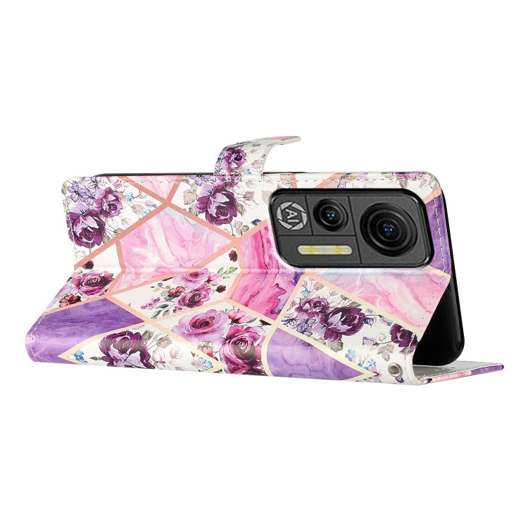 For Ulefone Note 14 Colored Drawing Leather Phone Case(Purple Marble) - Ulefone Cases by buy2fix | Online Shopping UK | buy2fix