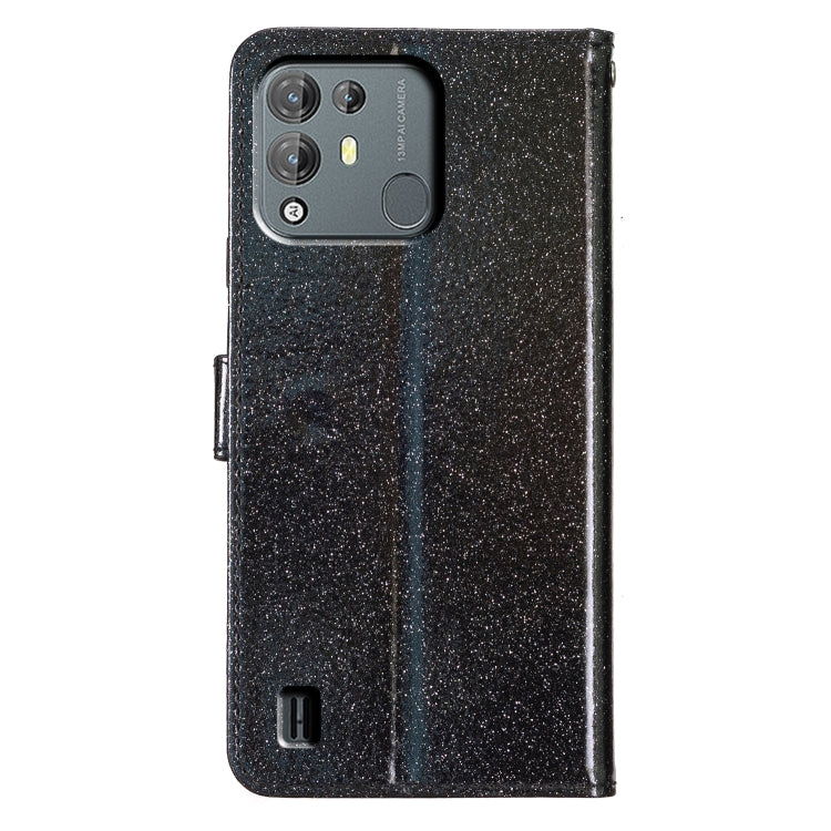 For Blackview A55 Pro Glitter Powder Flip Leather Phone Case(Black) - More Brand by buy2fix | Online Shopping UK | buy2fix