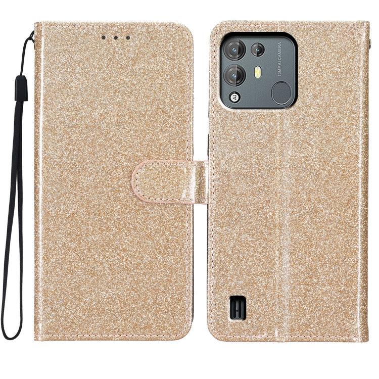 For Blackview A55 Pro Glitter Powder Flip Leather Phone Case(Gold) - More Brand by buy2fix | Online Shopping UK | buy2fix