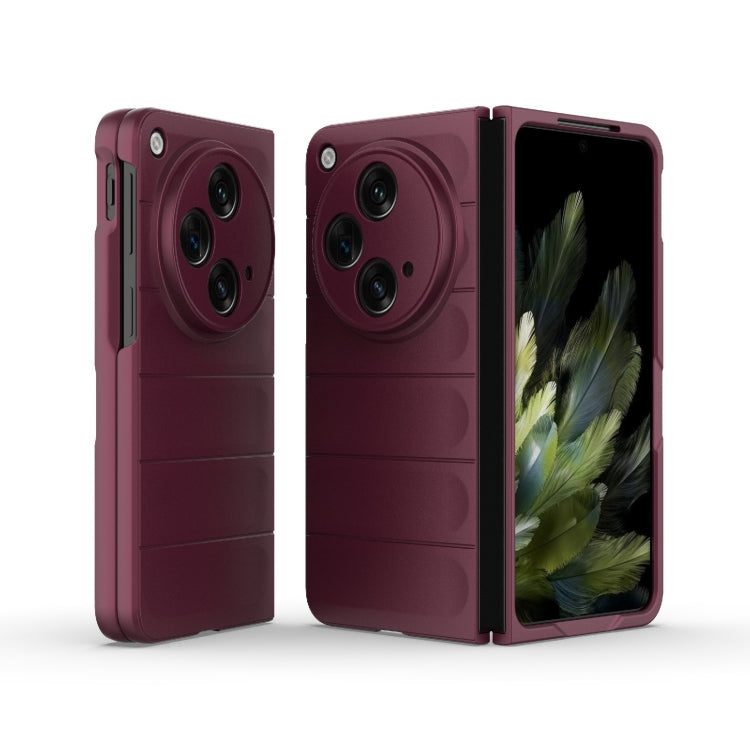 For OPPO Find N3 Magic Shield Fold PC Shockproof Phone Case(Wine Red) - Find N3 Cases by buy2fix | Online Shopping UK | buy2fix