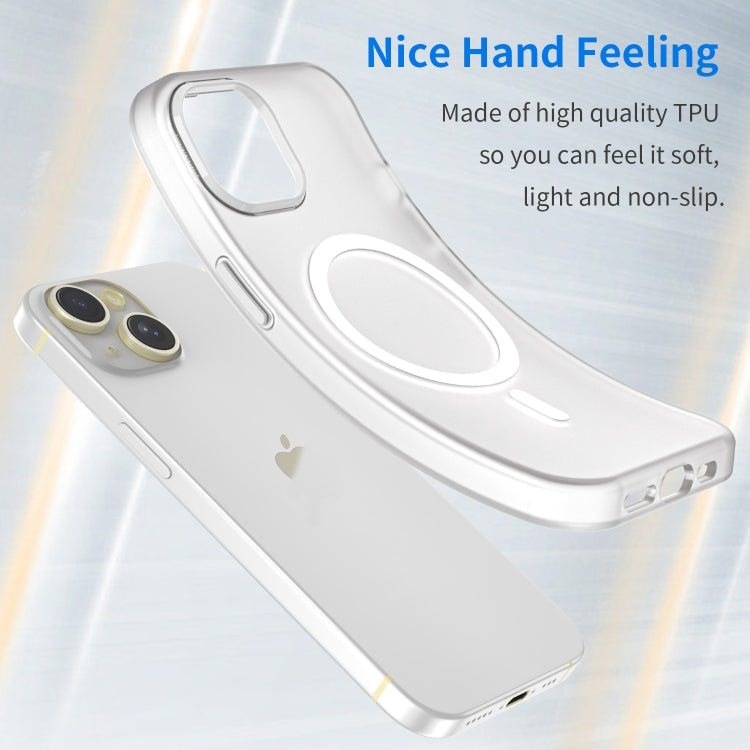 For iPhone 15 MagSafe Frosted Translucent TPU + PC Full Coverage Phone Case(White) - iPhone 15 Cases by buy2fix | Online Shopping UK | buy2fix