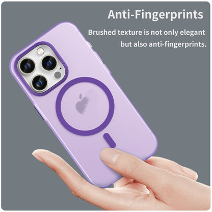 For iPhone 15 Pro MagSafe Frosted Translucent TPU + PC Full Coverage Phone Case(Dark Purple) - iPhone 15 Pro Cases by buy2fix | Online Shopping UK | buy2fix