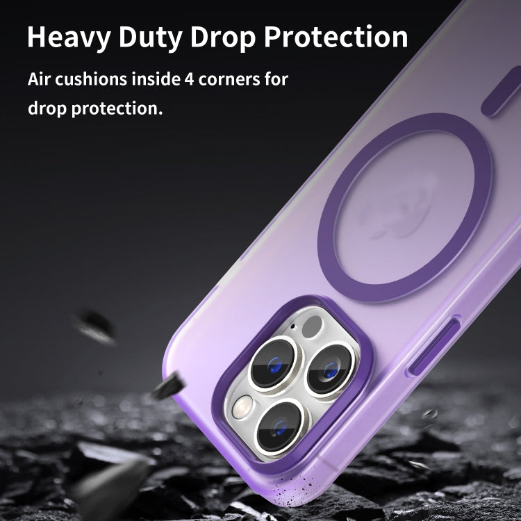 For iPhone 15 Pro MagSafe Frosted Translucent TPU + PC Full Coverage Phone Case(Dark Purple) - iPhone 15 Pro Cases by buy2fix | Online Shopping UK | buy2fix