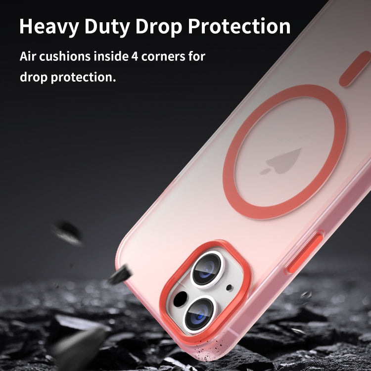 For iPhone 16 MagSafe Frosted Translucent TPU + PC Full Coverage Phone Case(Red) - iPhone 16 Cases by buy2fix | Online Shopping UK | buy2fix