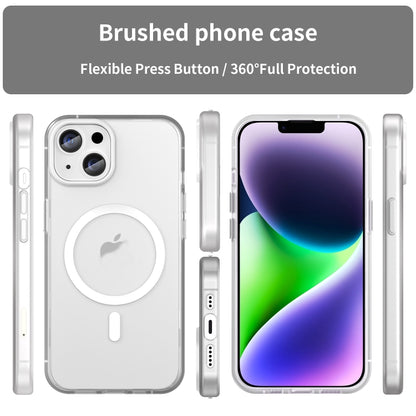 For iPhone 16 Plus MagSafe Frosted Translucent TPU + PC Full Coverage Phone Case(White) - iPhone 16 Plus Cases by buy2fix | Online Shopping UK | buy2fix