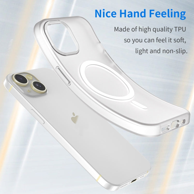 For iPhone 16 Plus MagSafe Frosted Translucent TPU + PC Full Coverage Phone Case(White) - iPhone 16 Plus Cases by buy2fix | Online Shopping UK | buy2fix