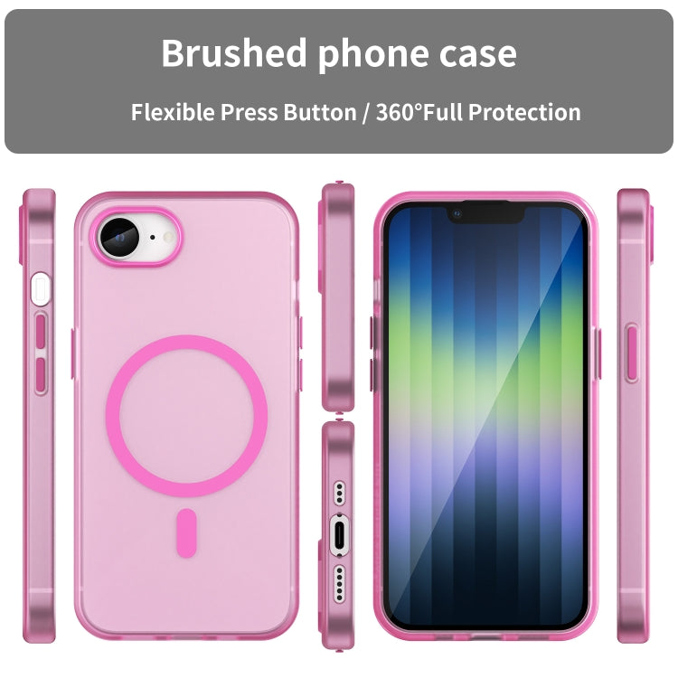 For iPhone SE 2024 MagSafe Frosted Translucent TPU + PC Full Coverage Phone Case(Pink) - More iPhone Cases by buy2fix | Online Shopping UK | buy2fix