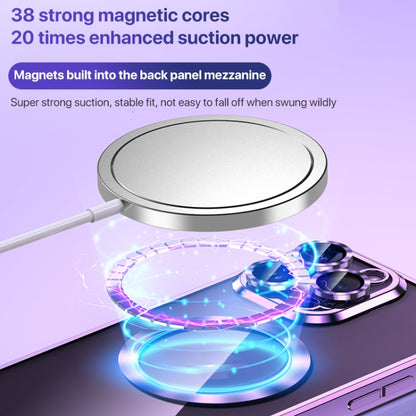 For iPhone 11 MagSafe CD Texture Metal Lens Frame Full Coverage Phone Case(Purple) - iPhone 11 Cases by buy2fix | Online Shopping UK | buy2fix