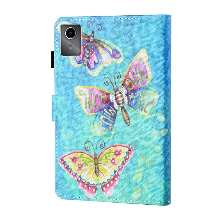 For Lenovo Tab M11/ Xiaoxin Pad 11 2024 Coloured Drawing Stitching Smart Leather Tablet Case(Colorful Butterflies) - Lenovo by buy2fix | Online Shopping UK | buy2fix