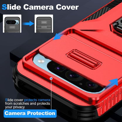 For Google Pixel 9 / Pixel 9 Pro Sliding Camshield Holder Phone Case(Red) - Google Cases by buy2fix | Online Shopping UK | buy2fix