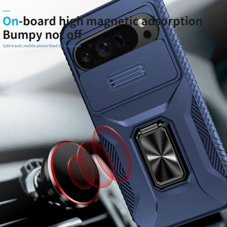 For Google Pixel 9 Pro XL Sliding Camshield Holder Phone Case(Blue) - Google Cases by buy2fix | Online Shopping UK | buy2fix