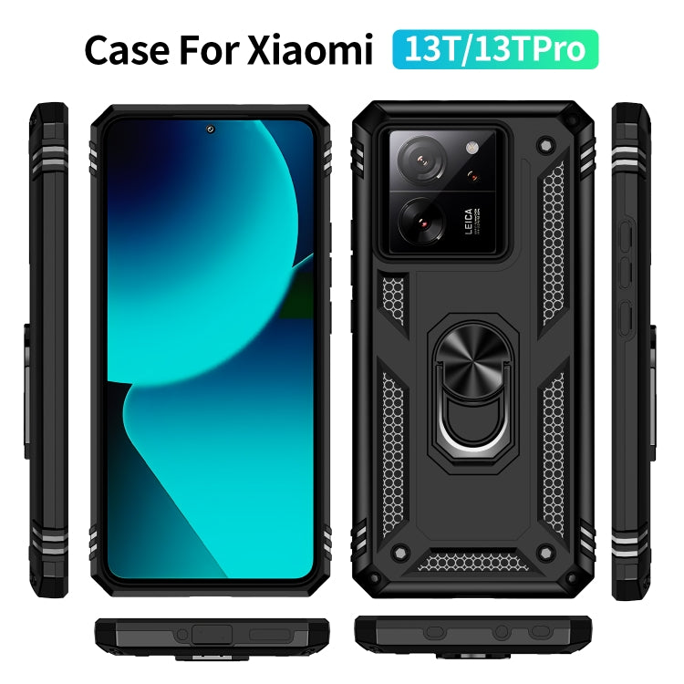 For Xiaomi 13T/13T Pro Shockproof TPU + PC Phone Case with Holder(Black) - Xiaomi Cases by buy2fix | Online Shopping UK | buy2fix