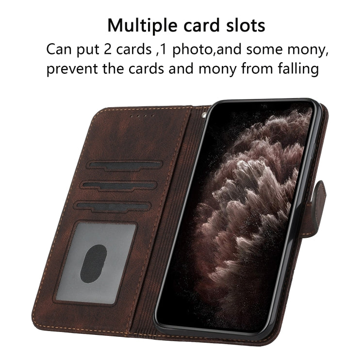 For Google Pixel 9 Pro Cubic Skin Feel Flip Leather Phone Case(Brown) - Google Cases by buy2fix | Online Shopping UK | buy2fix