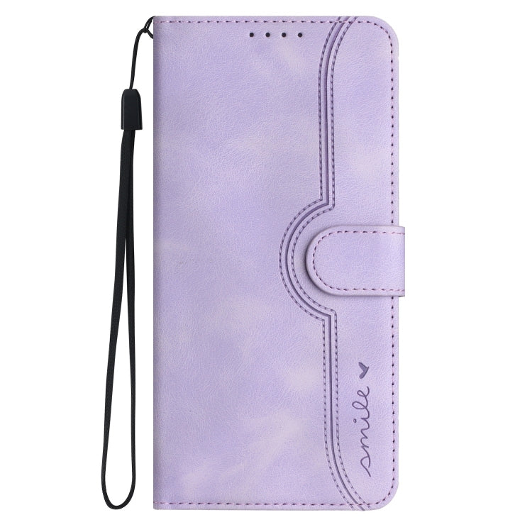 For Google Pixel 9 Pro Heart Pattern Skin Feel Leather Phone Case(Purple) - Google Cases by buy2fix | Online Shopping UK | buy2fix