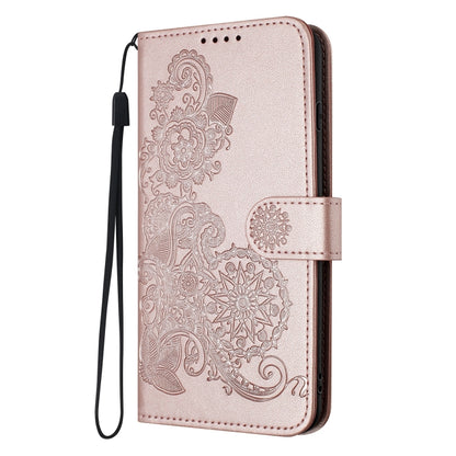 For Google Pixel 9 Pro Datura Flower Embossed Flip Leather Phone Case(Rose Gold) - Google Cases by buy2fix | Online Shopping UK | buy2fix