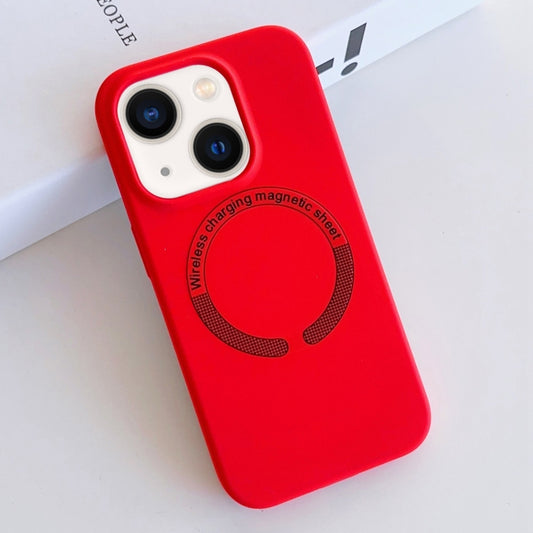 For iPhone 13 MagSafe Magnetic Liquid Silicone Phone Case(Red) - iPhone 13 Cases by buy2fix | Online Shopping UK | buy2fix