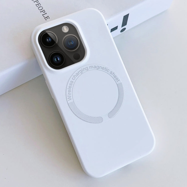 For iPhone 14 Pro Max MagSafe Magnetic Liquid Silicone Phone Case(White) - iPhone 14 Pro Max Cases by buy2fix | Online Shopping UK | buy2fix